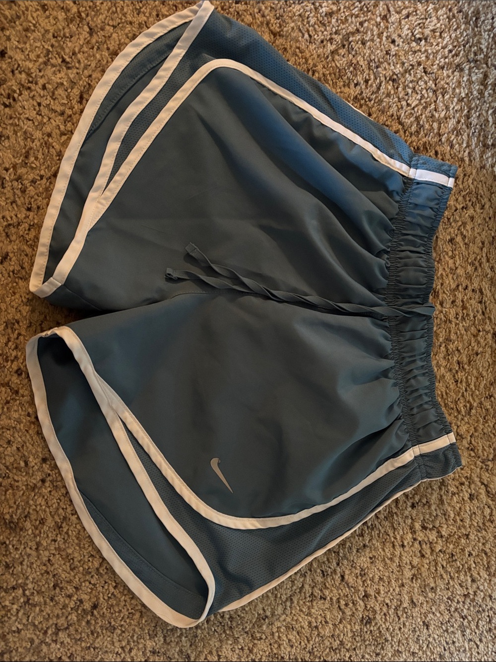 Nike Women's Teal Athletic Shorts with White Trim